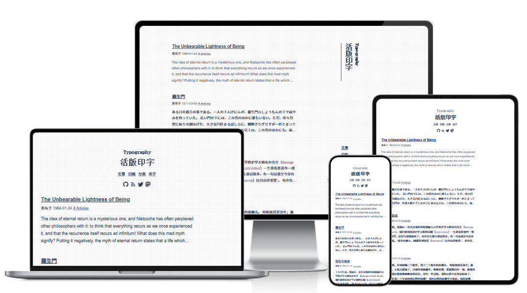 Astro 极简主义主题：Typography（排版至上、100% 速度评分、完整 SEO/i18n 支持）